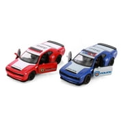 2023 Dodge Challenger SRT Demon 170 Police/Firefighter Edition, Set of 2 - Kinsmart 5461DPR - 1/40 Scale Diecast Model Cars