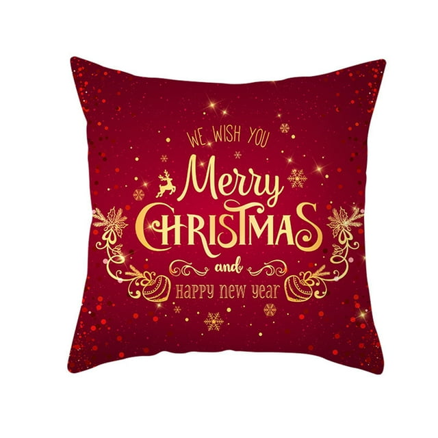 Teissuly Christmas Cotton Peach Skin Throw Case Cushion Cover Home Sofa Decor Teissuly WER202312022630
