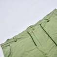 thumbnail image 6 of HCNTES Men's Shorts Cotton Linen Shorts Loose Fit Elastic Loose Fit Drawstring Tapered Casual Pants(Green,S), 6 of 8