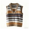 thumbnail image 5 of Christmas Sweaters for Women Loose Fit College Style Embroidered Jacquard Knit Sweater Vest Elegant Sleeveless Pullover Top For Casual Wear Christmas Sweaters, 5 of 5