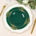 thumbnail image 2 of YOPTOP 10 Pack | Clear/Gold Baroque 8” Round Plastic Dessert Salad Plates  Disposable Tableware with Leaf Embossed Gold Rim,huntergreen,8", 2 of 11