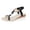 Black, variant on Women's Boho Floral Braided Wedge Sandals Bead Rhinestone T-Strap Elastic Ankle Strap Jute Espadrille Beach Shoes