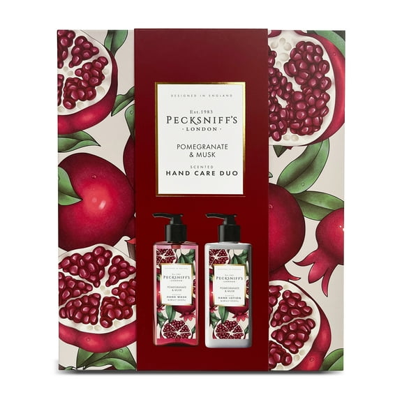 Pecksniff’s Enchanted Winter Hand Care Duo – Pomegranate & Musk, Gift Set with 300mL Wash & 300mL Lotion