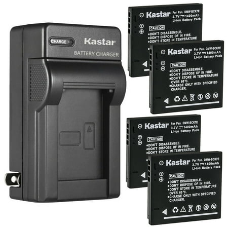Kastar 4-Pack Battery and AC Wall Charger Replacement for Panasonic Lumix DMC-SZ5 Lumix DMC-SZ7 Lumix DMC-XS1 Lumix DMC-TS20 Lumix DMC-FX78 Lumix DMC-FS22 Lumix DMC-FH24 Lumix DMC-SZ3 Camera