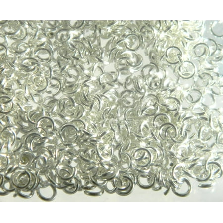 Flower Jump Ring - 400 Strong Jump Rings Silver-plated Steel 5.4mm Round 18 Gauge. Pre Opened 3.4mm Inside