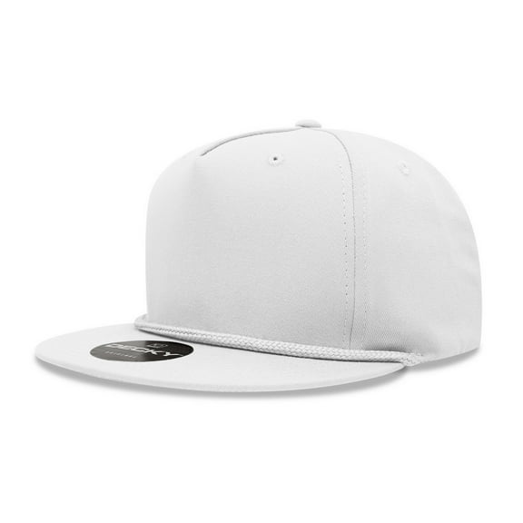 Decky 1041 5 Panel High Profile Structured Cotton Blend Snapback-White