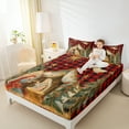 thumbnail image 4 of Manfei Merry Christmas Twin Sheet Set (3-Piece) Red Black Geometric Grid Decor For Adults, 4 of 7