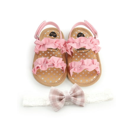 

Binpure Baby Girls Summer Sandals Anti-Slip Soft Sole Ruffle Flat Shoes