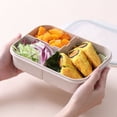 thumbnail image 4 of 1 paquete de cajas Bento, caja Bento para niños, lonchera ideal a prueba de fugas para niños, lonchera para niños Mom's Choice, sin BPA ni colorantes químicos, contenedores de almuerzo aptos para microondas y lavadora, platos (con tenedor) Rojo Verde, 4 of 5