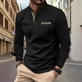 thumbnail image 2 of ZHYou Men Long Sleeve Henley Shirt Contrast Inner Placket Chest Pocket Slim Fit Dress Tops,Black,XL, 2 of 6