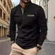 thumbnail image 1 of Blusa y camisa de manga larga con cuello alto para hombre, informal, con botones, estampada, de poliéster., 1 of 6