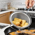 thumbnail image 4 of stainless steel extra ultra fine fat skimmer spoon set,very fine mesh strainer scoop,slotted ladle with holes,kitchen cooking utensil spider strainer for frying,fryer,pasta,egg,soup,oil,grease, 4 of 12