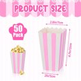 thumbnail image 2 of NOGIS 50 Pcs Pink Paper Popcorn Boxes, Small Pink and White Striped Popcorn Bags, Striped Patterned Decorative Boxes for Party Favors, Movie Theater Decorative Popcorn Container (Pink), 2 of 7