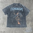 thumbnail image 3 of Feminism Dragon Graphic Print T-Shirt | Vintage Fantasy Castle Tee | Empowerment Gothic Style Unisex Top, 3 of 6