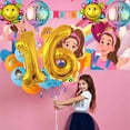 thumbnail image 7 of Ms Rachel 16th Tableware Balloons Cake Toppers Backdrop Banner Supplies Party Decor Plates Decorations, 7 of 7