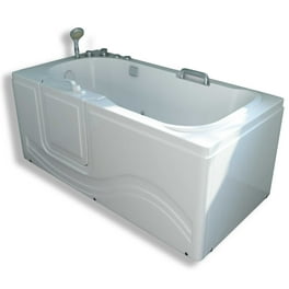 53 in. Left Drain Quick Fill Walk-In Whirlpool Bath Tub with Left Side Door in White 53 in. Left Drain Quick Fill Walk-In Whirlpool Bath Tub with Left Side Door in White