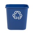 thumbnail image 2 of Commercial Deskside Recycling Container, 3.25-Gallon/13-Quart, Blue Recycling Symbol, Plastic, for Bedroom/Bathroom/Office, Fits Under Desk/Sink/Cabinet, 2 of 7