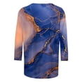 thumbnail image 4 of UPPADA Blouses Grande Taille pour Femmes Manches 3/4 Imprimé Floral Teinture Tee-Shirts Décontractés Tendance Col Rond Confortables Pull Tops Blouses Mignonnes d'Été Manches 3/4 pour Femmes Offres, 4 of 5