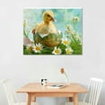 thumbnail image 3 of Nawypu Canvas Prints Wall Art - Peeping Newborn Easter Duckling in a Daisy Garden, 3 of 5