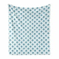 thumbnail image 1 of Shells Soft Flannel Fleece Throw Blanket, Blended Aquatic Tone Watercolored Painting of Scallop Pattern, Cozy Plush for Indoor and Outdoor Use, 60" x 80", Blue Sky Blue and White, by Ambesonne, 1 of 6