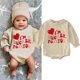 thumbnail image 5 of Gibobby Pañalero de algodón Bebé Niños Niñas Día de San Valentín Manga Larga Impresiones Recién Nacido Sudadera Monos(Beige, 3-6 Meses), 5 of 5
