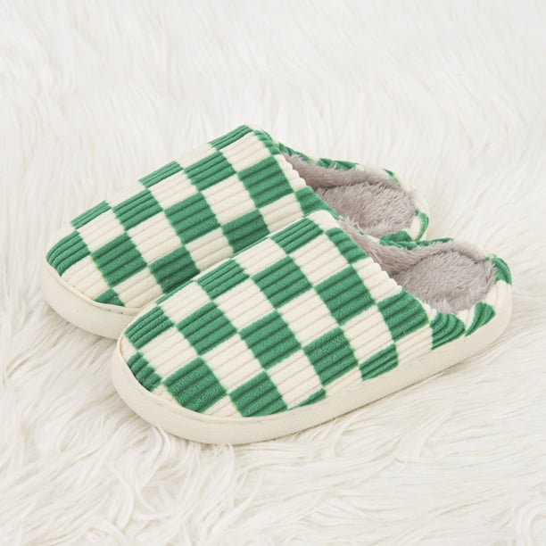 Zapatillas de dormitorio transpirables Bsvklp para mujer tablero de ajedrez regalo de Navidad
