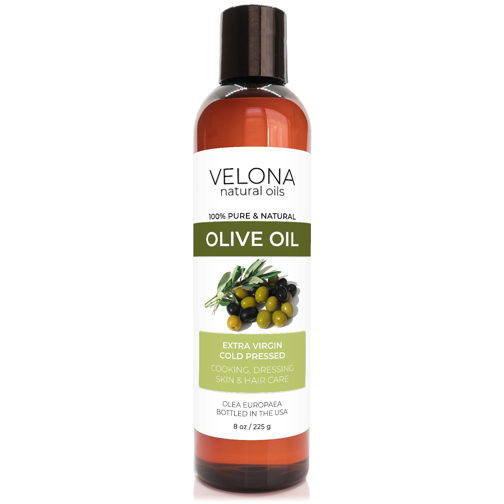 Velona Extra Virgin Unrefined Olive Oil | All Natural Clear Carrier Oil for Cooking and Face, Hair, Body & Skin Care  16 oz