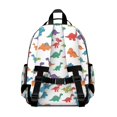 thumbnail image 3 of White Dinosaurs Colorful Species Pattern Cute School Backpack Bag for School with Padded Back and Adjustable Shoulder Straps 15.25"x11.5"x5.25", 3 of 5