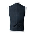 thumbnail image 4 of USNSM Men's Tweed Suit Vintage Vest Double Breasted Herringbone Solid Color Sleeveless Party Prom Waistcoat Groomsmen Blue M, 4 of 6