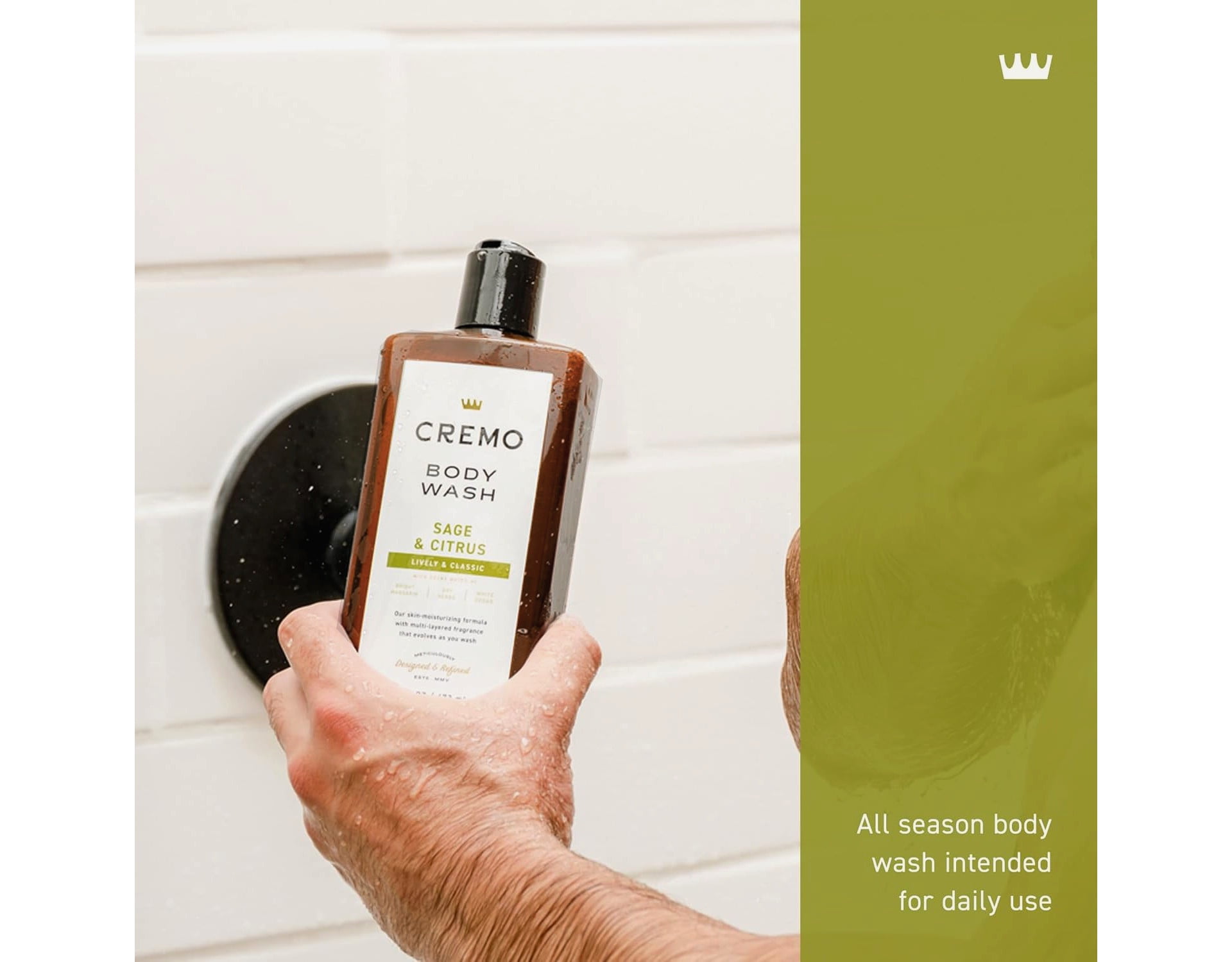 6 Pack - Cremo Body Wash for Men, Sage & Citrus – Bright Mandarin, Dry Herbs & White Cedar, 16 Fl Oz