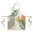 thumbnail image 2 of Orange Boho Geometric and Plant Pattern Apron-Garden Aprons for Women with Pockets-Cotton Linen Waterproof Kitchen Cooking Gardening Aprons Adjustable for Kitchen,Cooking,BBQ and Salon 33x27 Inch, 2 of 7