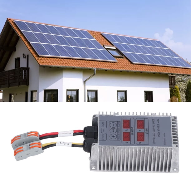 Regulador de Carga Solar MPPT Controlador de Carga de Batería Solar Boost Voltaje Ajustable Pantalla LED Inversor de Carga Solar a Prueba de Agua para Paneles Solares 24-85V ANGGREK Otros