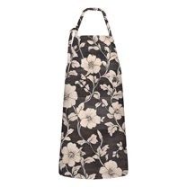 Pioneer Flower Floral Print Pattern Apron-Garden Aprons for Women with Pockets-Cotton Linen Waterproof Kitchen Cooking Gardening Aprons Adjustable for Kitchen,Cooking,BBQ and Salon 33x27 Inch
