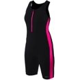 thumbnail image 3 of Dolfin Women s Aquashape Zip Front Aquatard Black Pink 16, 3 of 5