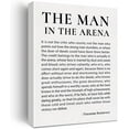 thumbnail image 2 of Inspirational Canvas Wall Art Motivational the Man in the Arena Quote Canvas Print Positive Speech Quotes Canvas Painting Office Home Wall Decor Framed Gift 12x15 Inches (Black), 2 of 9