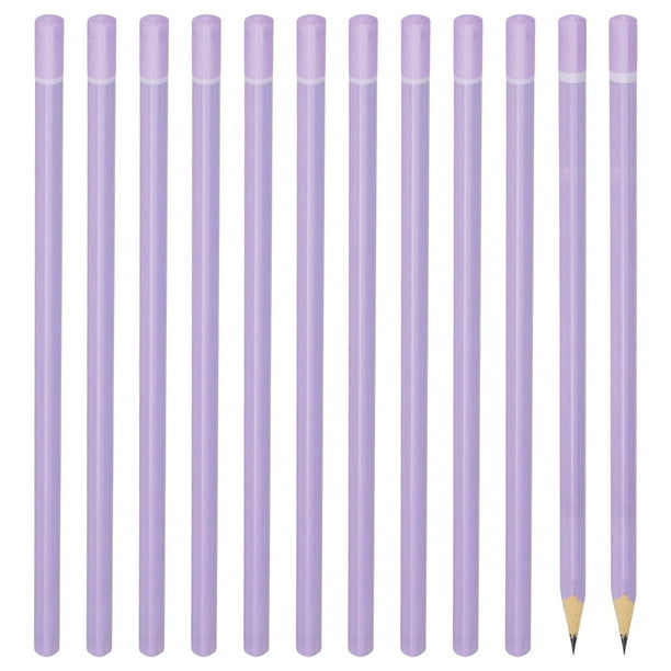Lápices de Madera Triangulares Uxcell al por mayor, Paquete de 12 Lápices de Grafito HB para Suministros de Oficina, Marcado de Ingeniería, Escritura y Dibujo Artístico, Púrpura