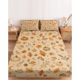 thumbnail image 2 of Twin XL Size Fitted Sheet Set - Thanksgiving 2 Piece Bedding Sets 16" Deep Pocket Fitted Sheet with 1 Pillowcases, Fall Pumpkin Harvest Maple Leaves Boho Beige Brushed Microfiber Hotel Bed Sheets, 2 of 9