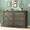 Gray, variant on 6 Drawer Dresser for Bedroom, 50.4" * 15.7" * 35.8" Retro Style Chest of Drawers, Wood Storage Double Dresser with Deep Drawers for Living Room, Hallway Entryway, Black