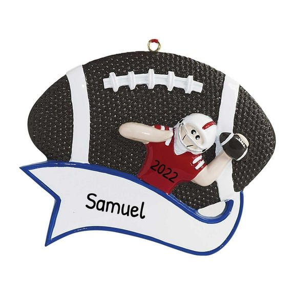 Personalized Football Ornament 2024 -Custom Football Player Tossing Boys Football Christmas Ornament