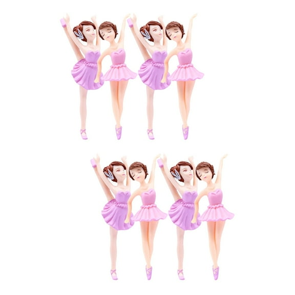 unbranded 8 pcs Cupcake Topper Dancing Girl Cake Decor Ballet Cake Ornament