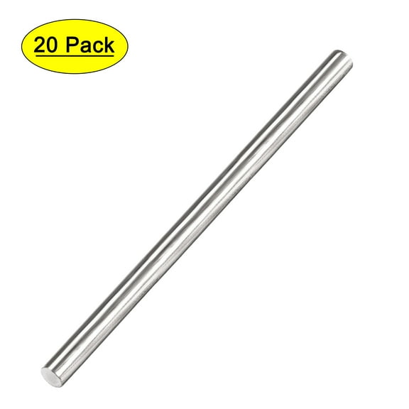 4mm x 75mm 304 Stainless Steel Solid Round Rod for DIY Craft - 20Pcs