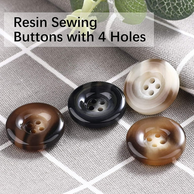 30 PCS Resin Sewing Buttons, 25mm/1 inch Round Bulk Buttons for Sewing,  with 4 Matte Pattern Size 4 Holes, for Sewing DIY Crafts, Manual Button  Painting, Handmade Repair Cloth 