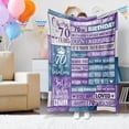 thumbnail image 2 of 70th Birthday Gifts Women,1954 Birthday Gift for Her, Gift to Wife Friend Sister Mom Grandma for 70th Birthday Gift, Fleece Sofa Throw Blanket - 50 * 60in, 2 of 5