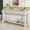 Antique White + Solid Wood, variant on Console Table 63" Long Console Table with Drawers and Shelf for Entryway, Hallway, Living Room