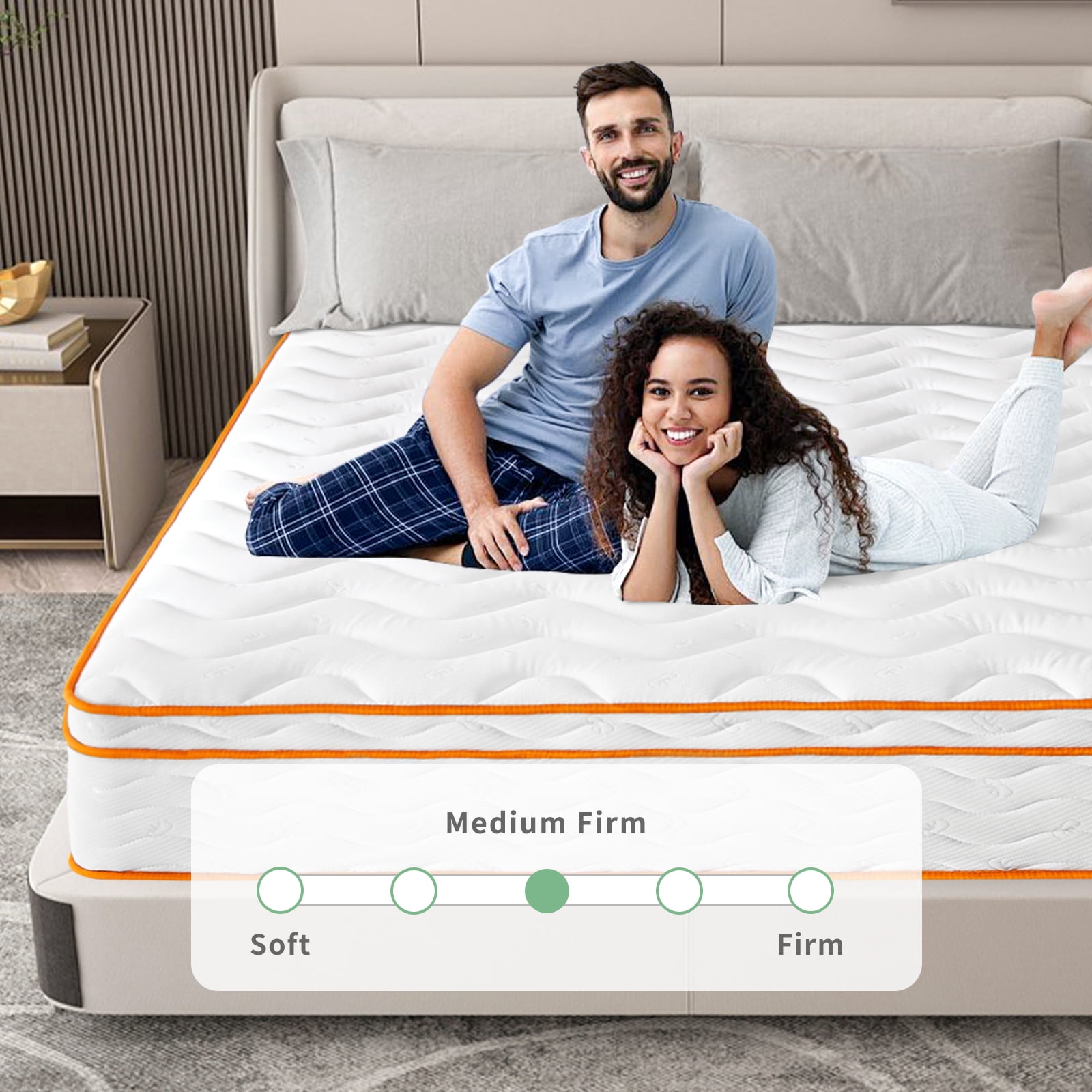 VFD 10 inch Twin XL Size Hybrid Mattress - Medium Firm, Memory Foam & Pocket Springs, Motion Isolation, Edge Support, Pressure Relief, Ships Compressed