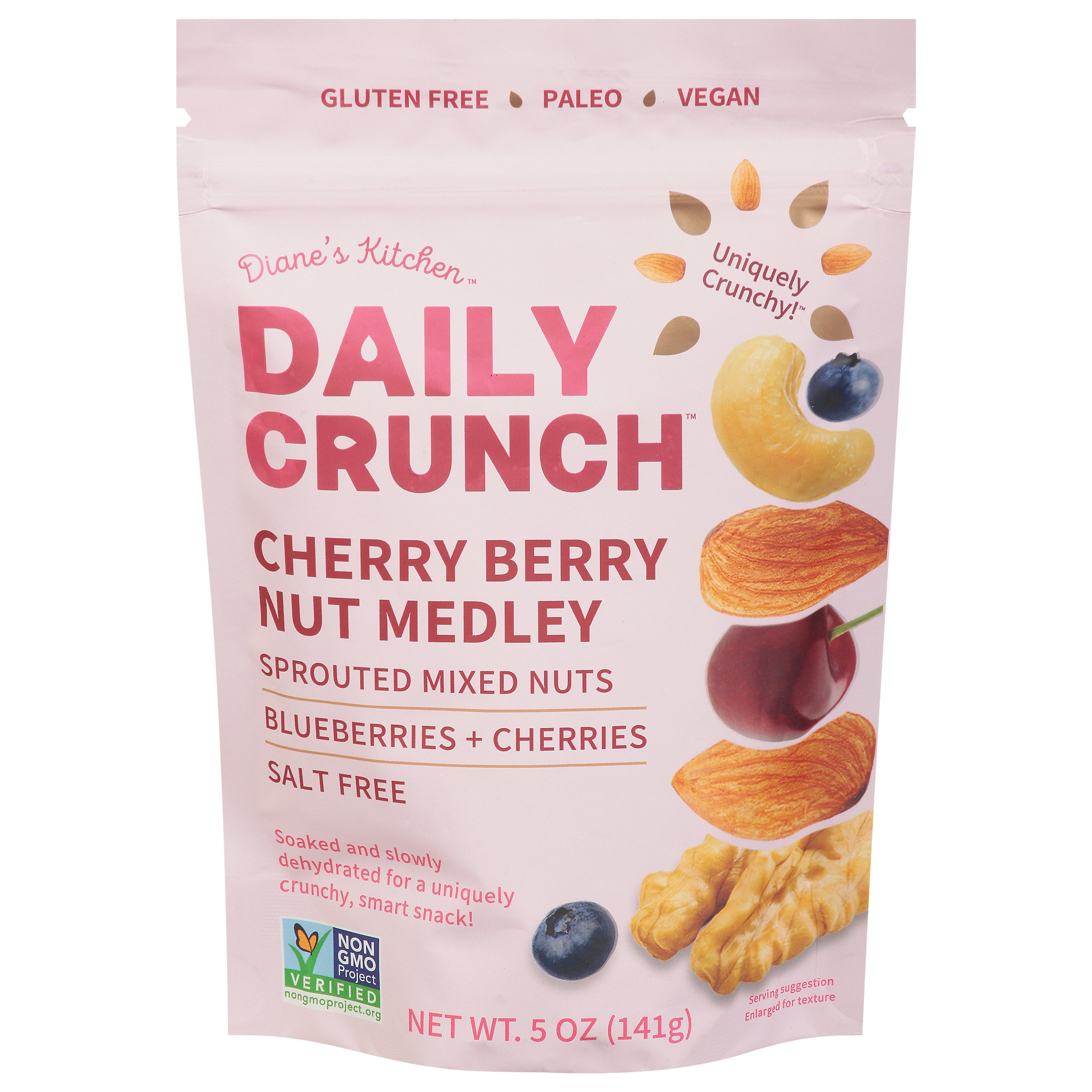 Daily Crunch 369444 5 oz Cherry Berry Sprouted Nut Medley - Pack of 6