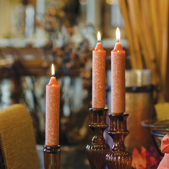 ROOT Candles Unscented Timberline™ Collenette Taper Candles, 9-Inch Tall, Box of 4, Rust