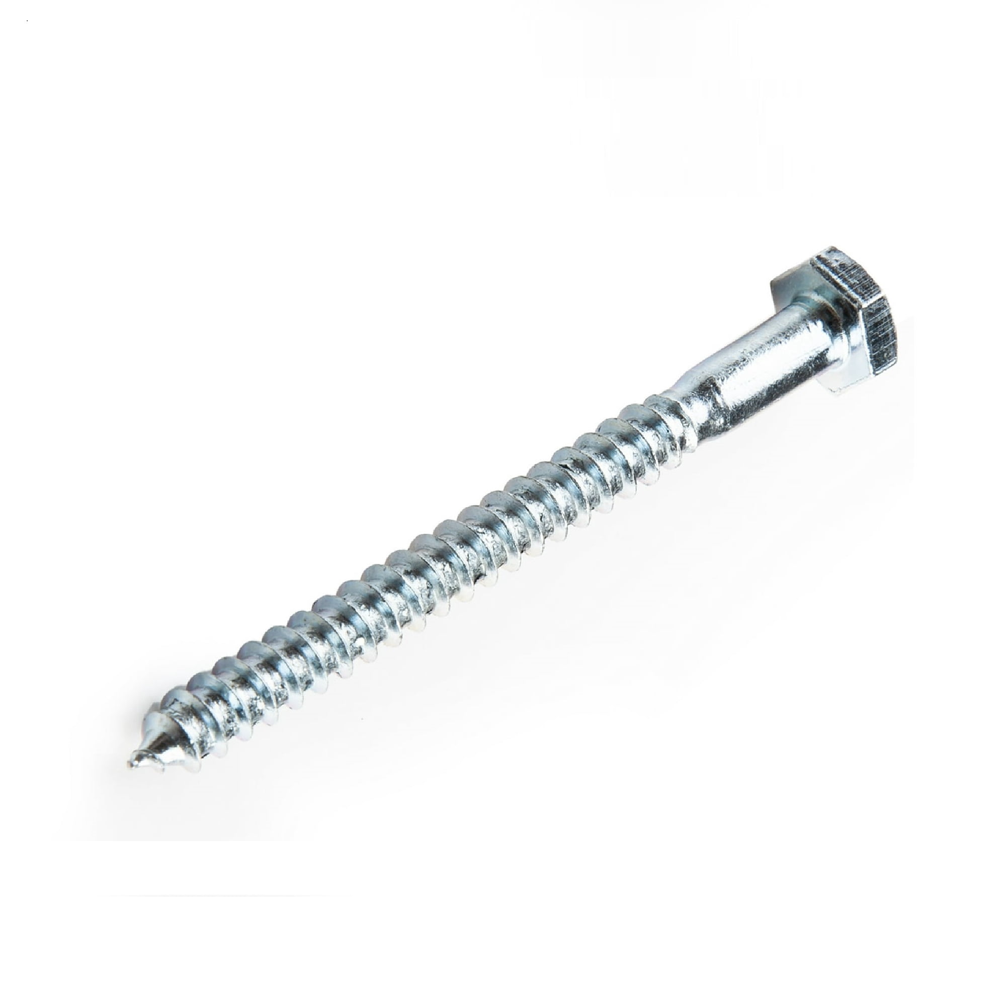 (6 pack) Hillman Lag Screws, 1/4" x 2", Steel, Zinc, Interior Screws, Hex Drive, Silver, 3 pack