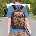 thumbnail image 4 of Easygdp Patriotic Deer Soldier Salute Mochila Ligera de 15 Pulgadas para Estudiantes, Mochila Cómoda para la Escuela y Viajes, Correas Ajustables, 4 of 6