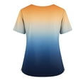 thumbnail image 5 of Gradient Color Scrub Tops Women V Neck Short Sleeve Stretch Nurse Uniform with 2 Pockets Functional Workwear, #01 Dark Blue, XXL, 5 of 6